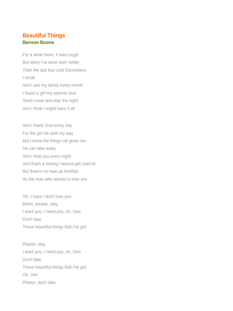 Great Things Lyrics Pdf