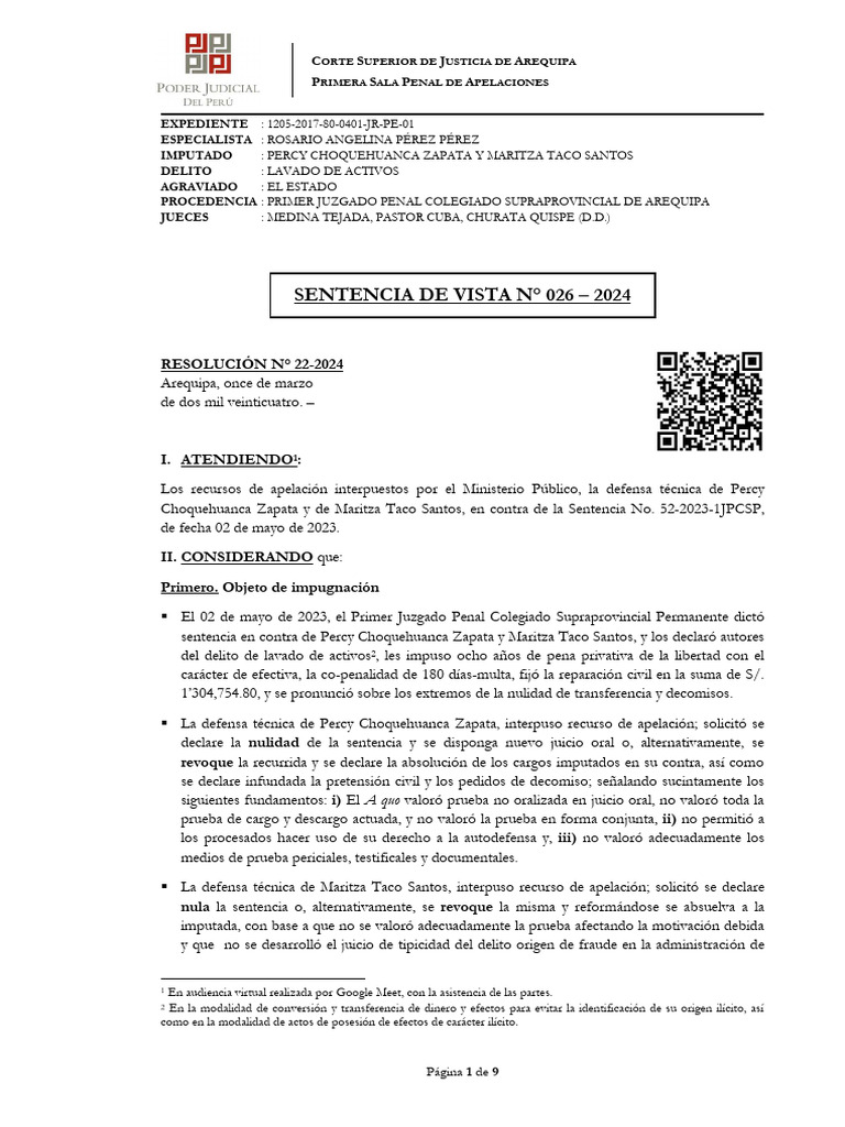 Sentencia de Vista | PDF | Ley procesal | Sentencia (ley)