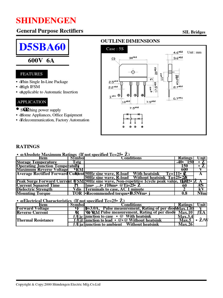 Datasheet | Download Free PDF | Rectifier | Diode