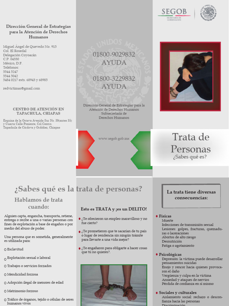 9 Triptico Sabes Que Es La Trata de Personas SEGOB | PDF | Trata de ...