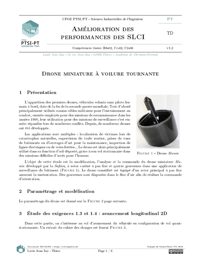 Performance du drone miniature Munin | PDF | Drone | Régulation