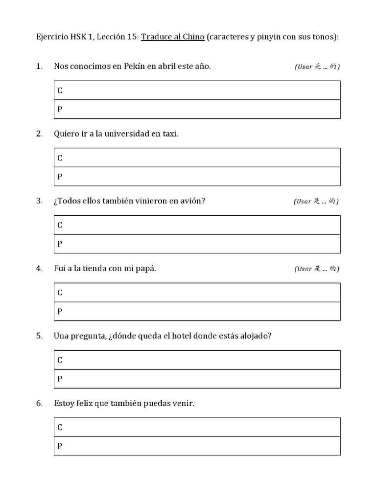Lección 15 Oraciones Pdf