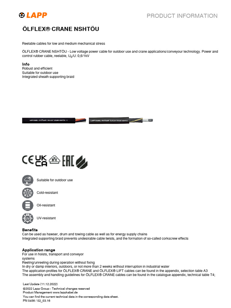 Lapp Pro127en | PDF | Electric Power | Materials