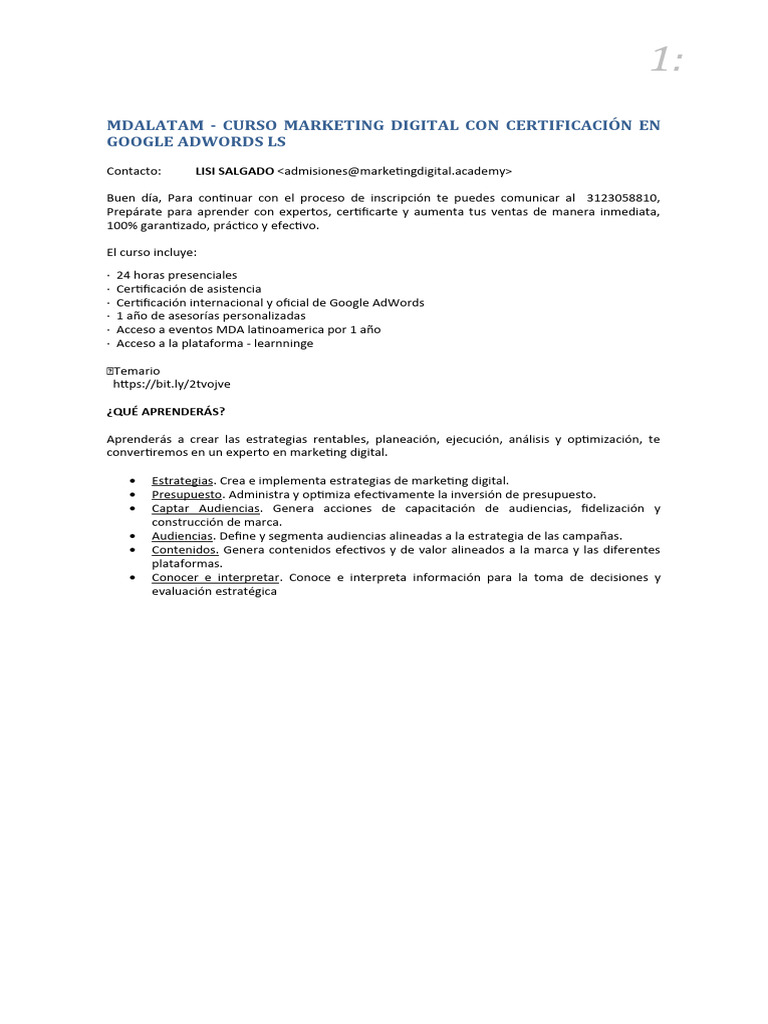 Curso Marketing Digital | PDF | Publicidad digital | Marketing