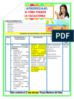 2° SESIÓN DIA 1 COM CONTAMOS COMO FUERON NUESTRAS VACACIONES