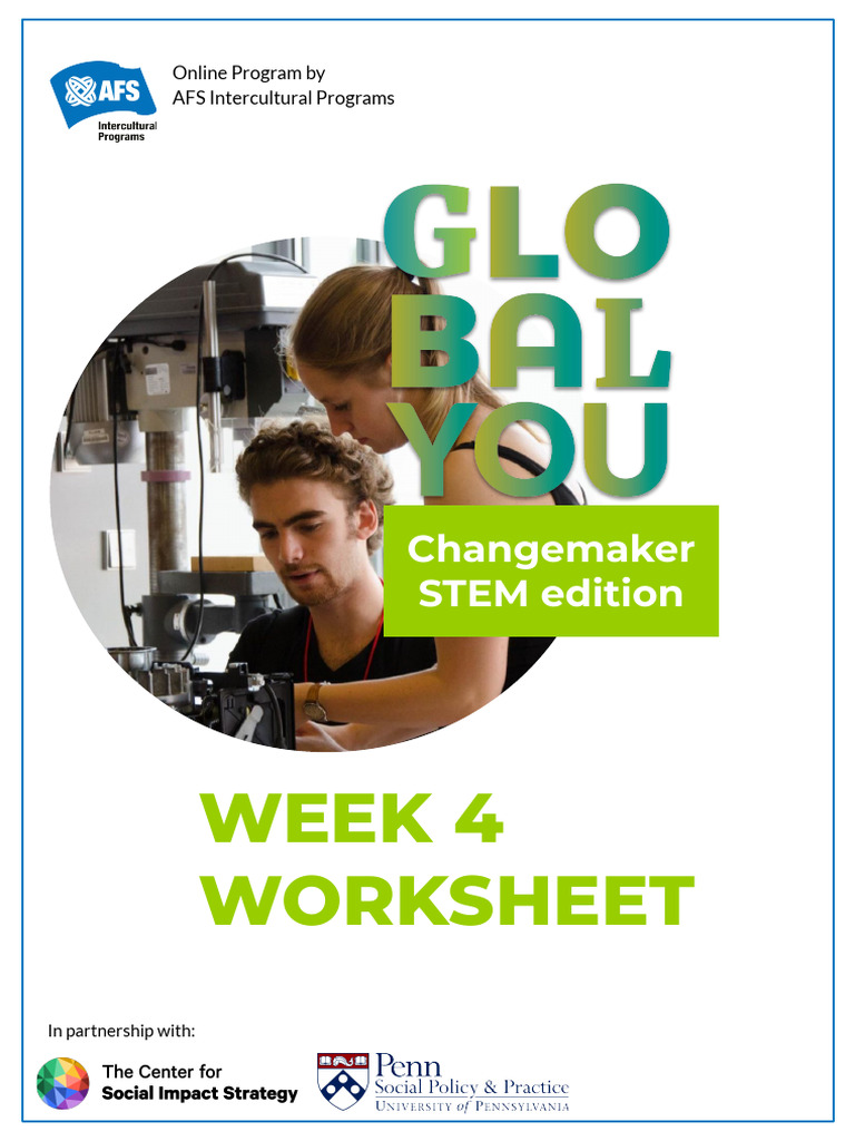 2022+AFS+Global+STEM+Changemakers+ +Worksheet+WEEK+4 | PDF | Cross ...
