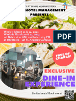 Dine-In Experience Program, Hotel Management