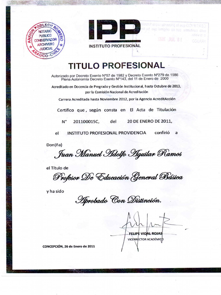 Titulo Profesiona Juan Aguilar | PDF