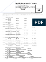 Pre-Test - Mathematics 6