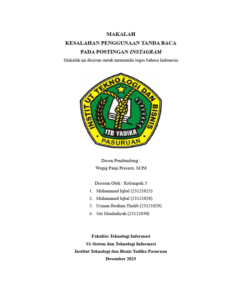 Tanda Baca di Postingan Instagram | PDF