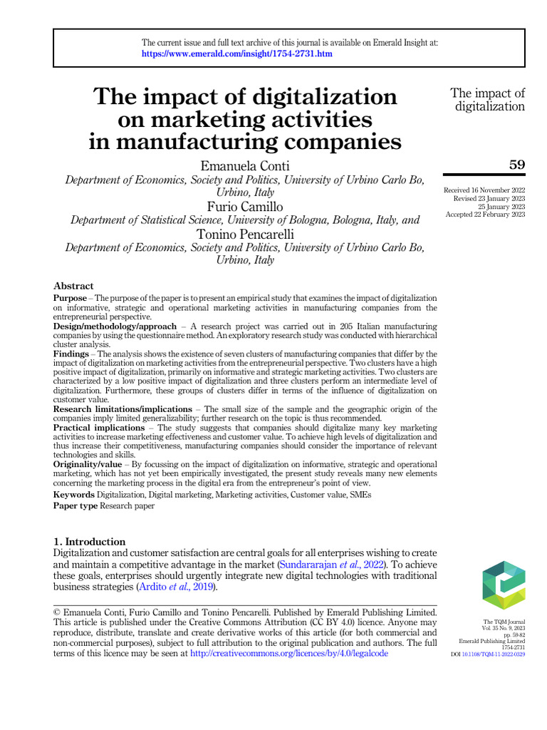 The Impact of Digitalization PDF Marketing Digital Marketing