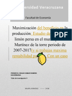 Protocolo de Tesis, Maximización de La Utilidad Del Los Productos de Limón Persa en Veracruz