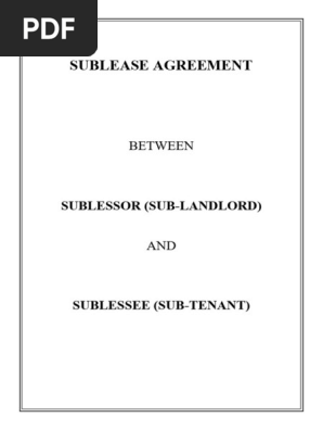 SUBLEASE AGREEMENT