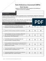 Individual Work Preferences Assessment+ (IWPA) Short Version