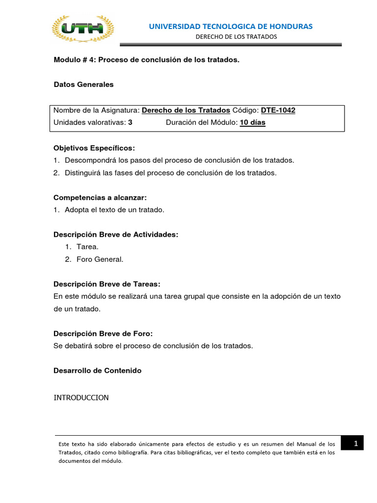Proceso de Conclusión de Tratados | PDF | Tratado | Convenio europeo de ...