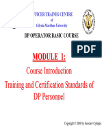 MODULE 1 - Training and Certification Standards of DP Personnel