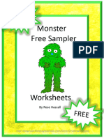 FREE Monster Theme Kindergarten Math Worksheets Ordinal Numbers Sorting by Size