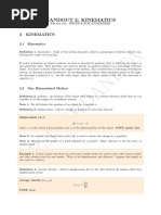 Handout - Physics - 101 - Kinematics (Complete)