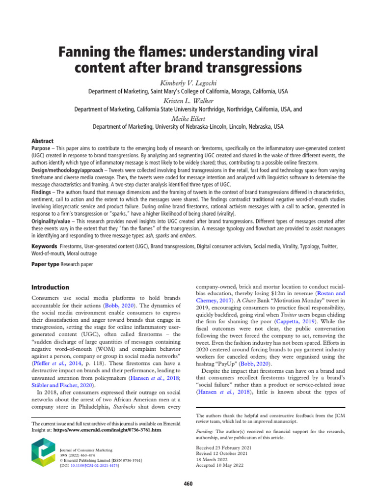 Viral Content in Brand Crises | PDF | Social Media | Popular Culture ...