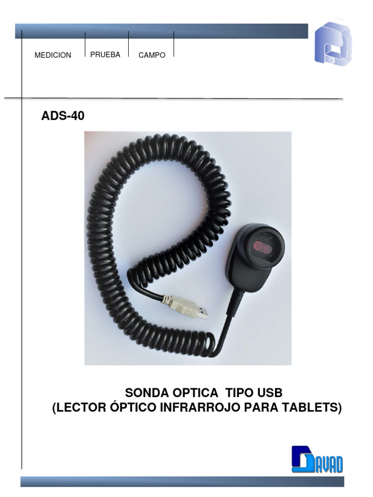 Lector Óptico Infrarrojo ADS-40 | PDF | Tableta | USB