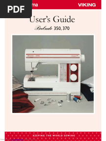 Husqvarna/Viking Prelude 350/370 Sewing Machine Instruction Manual