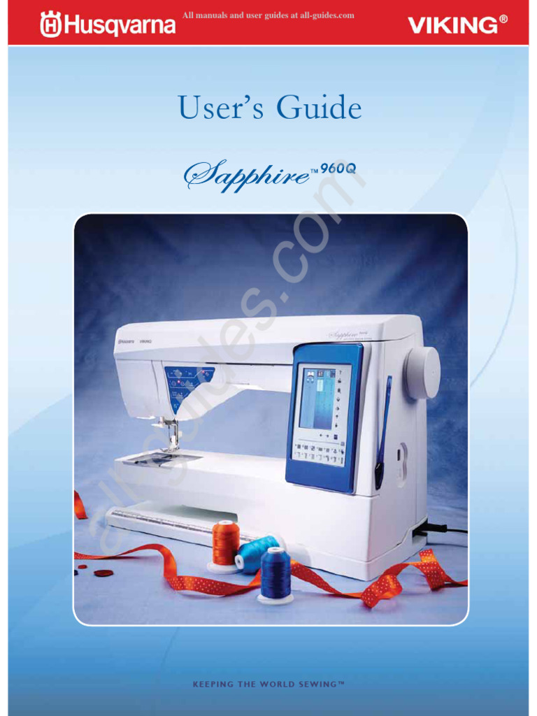 Husqvarna/Viking Sapphire 960Q Sewing Machine Instruction Manual PDF Sewing Machine Clothing
