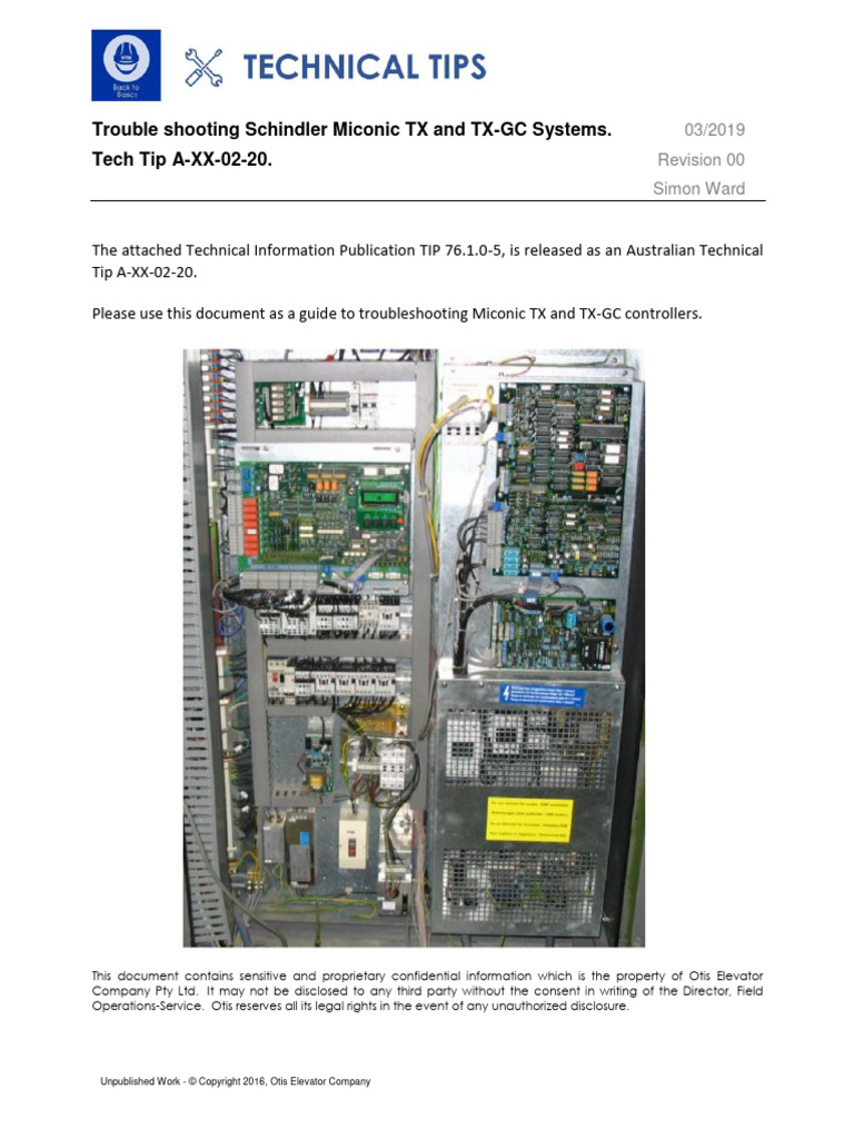 Troubleshooting Schindler Miconic TX and TX-GC | PDF | Relay | Electric ...