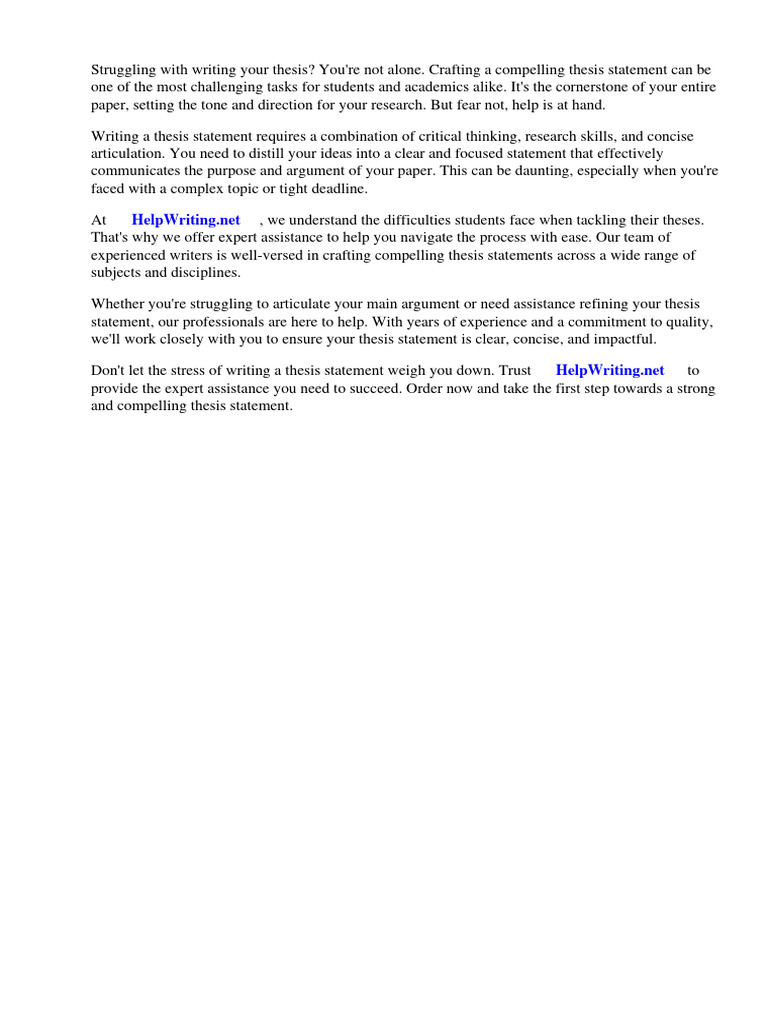 How To Do Thesis Statement | PDF | Essays | Thesis