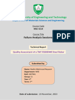 Lab 3 - Report On Quality Assessment of A TMT B500DWR Steel Rebar