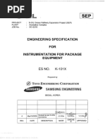 (K-101X) Eng'g Spec For Instrumentation For Package Equipment - Rev.4