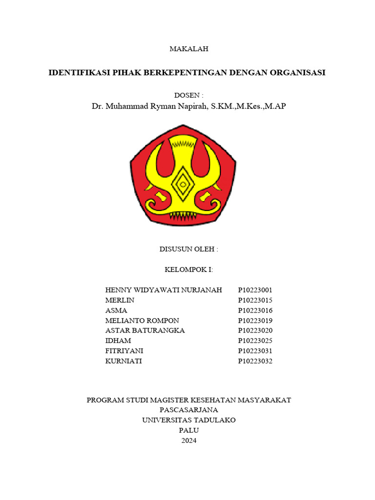 Identifikasi Pihak Berkepentingan Organisasi | PDF