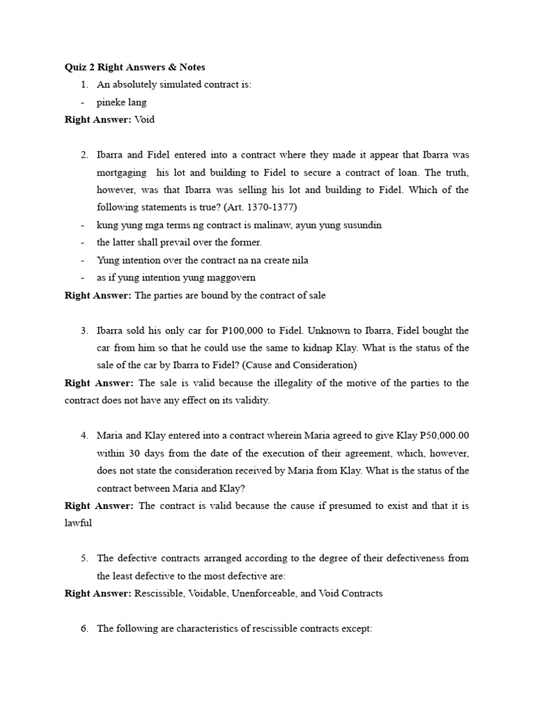 Quiz 1 & 2 PDF Void (Law) Statute Of Limitations