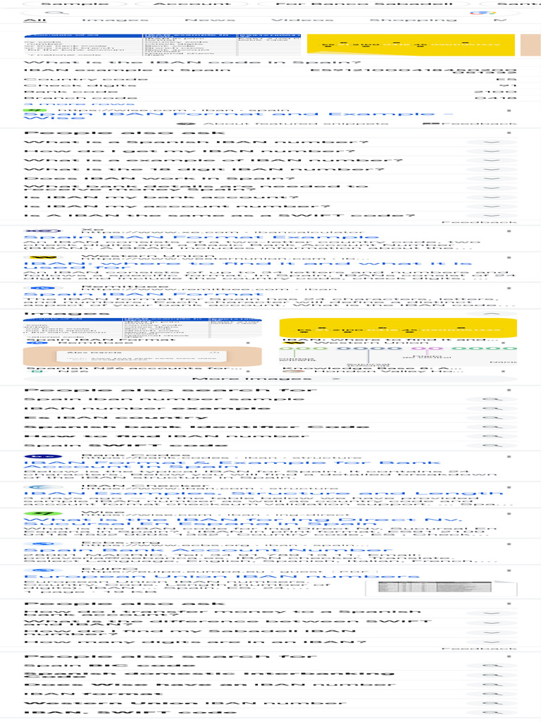 Spain IBAN Format and Examples | PDF | Personal Finance | Financial ...
