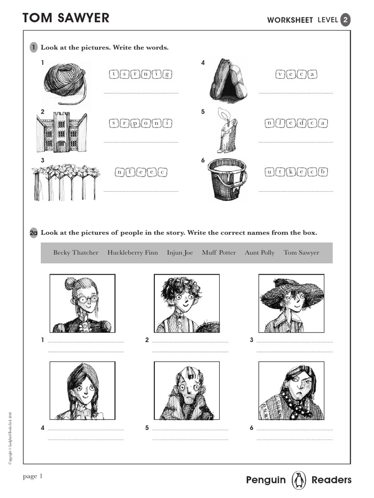 PR_Tom_Sawyer_Worksheet_LR2 | PDF | The Adventures Of Tom Sawyer