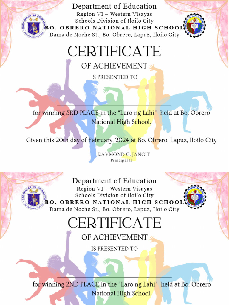 Zumba Dance Certificate PDF