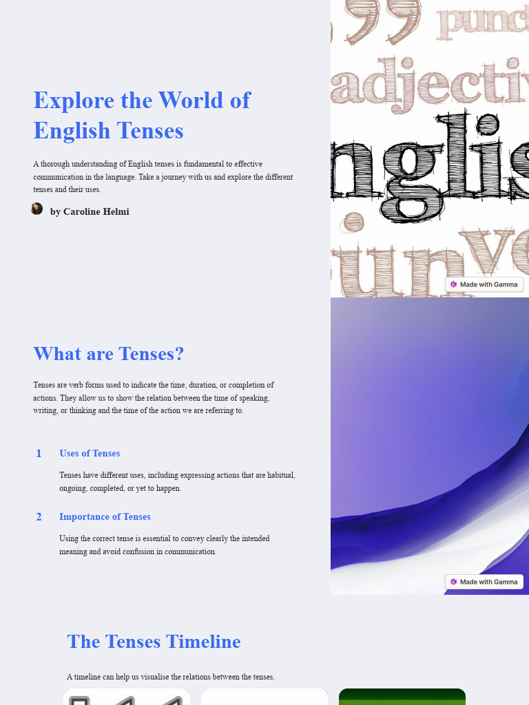 Explore The World of English Tenses | PDF | Grammatical Tense | Verb