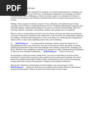 Listing Thesis on Resume