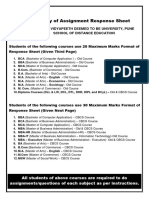 Format of Response Sheet