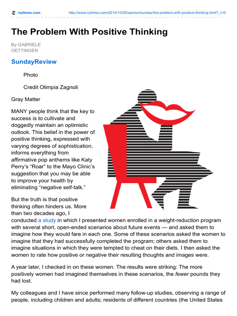 The Problem With Positive Thinking | PDF | Thought | Optimism