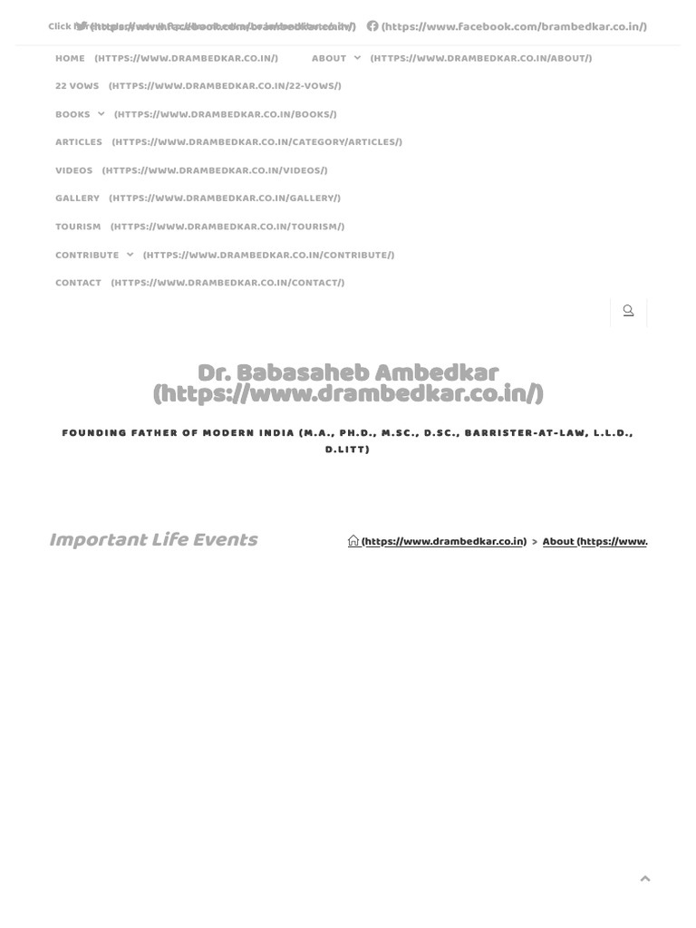 Important Life Events Dr Babasaheb Ambedkar Pdf