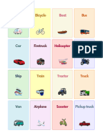Vehicles Worksheet