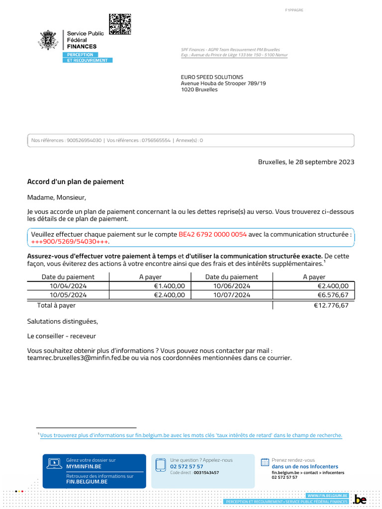 Accord de plan de paiement 2023 | PDF | Impôts | Économie