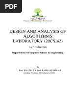 20CSI42 - DAA Lab Manual