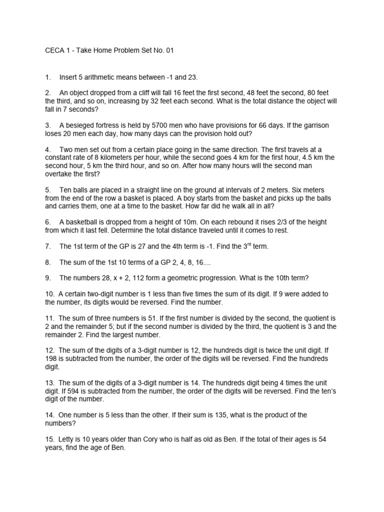 CECA 1 - Take Home Problem Set No. 01 | PDF | Nickel | Alloy