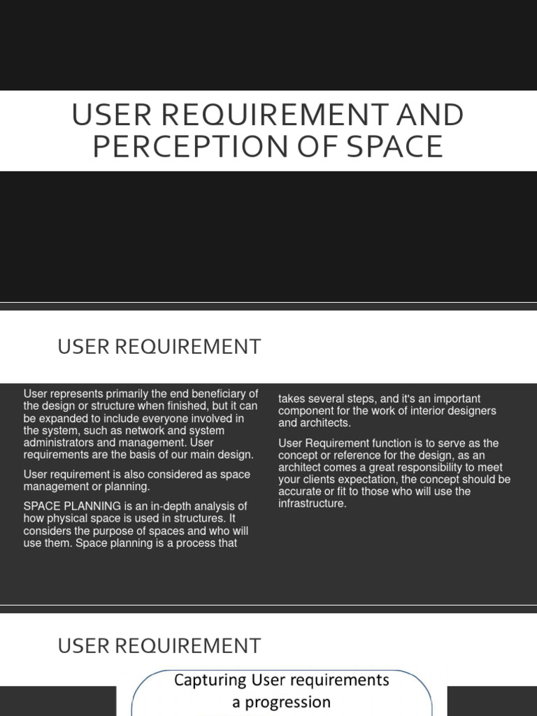 User Requirements in Space Planning | PDF | Perception | Space