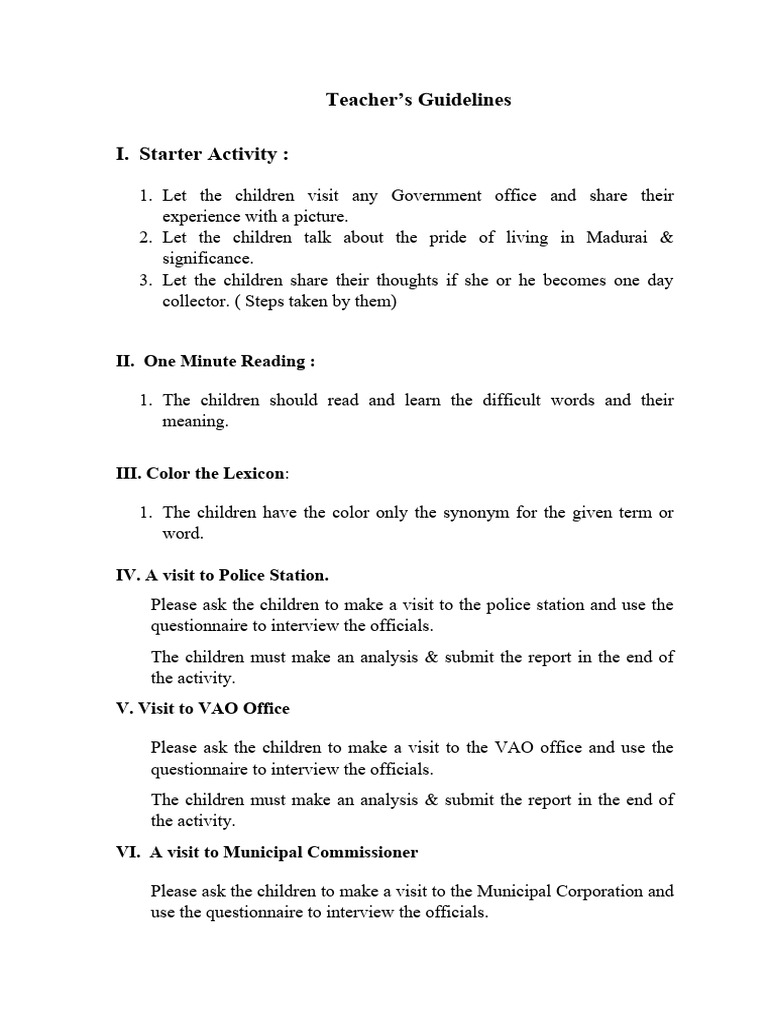 Teacher Guidelines Pdf Waste Waste Management