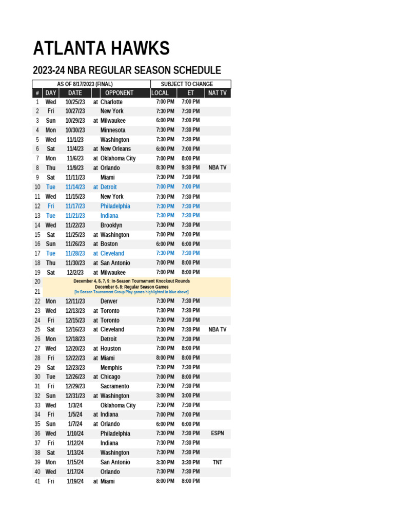 NBA 2023-24 Team Schedules | PDF | Los Angeles Lakers | National ...