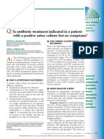 Is Antibiotic Treatment Indicated in A Patient With A Positive Urine Culture But No Symptoms