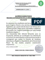 Comunicado 2 - Habilitados Mejores Estudiantes de La Paz y El Alto