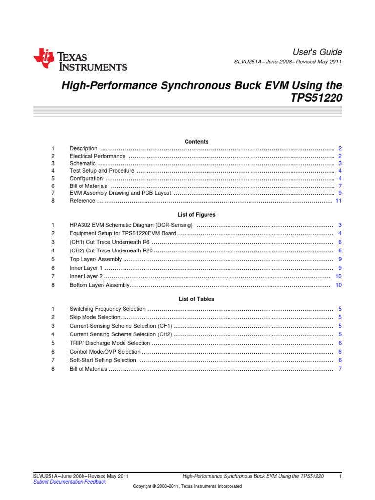 High-Performance Synchronous Buck EVM Using The TPS51220: User S Guide ...